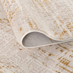Carmel Cream-Gold Abstract Rug | 6030 - MOOAZAA