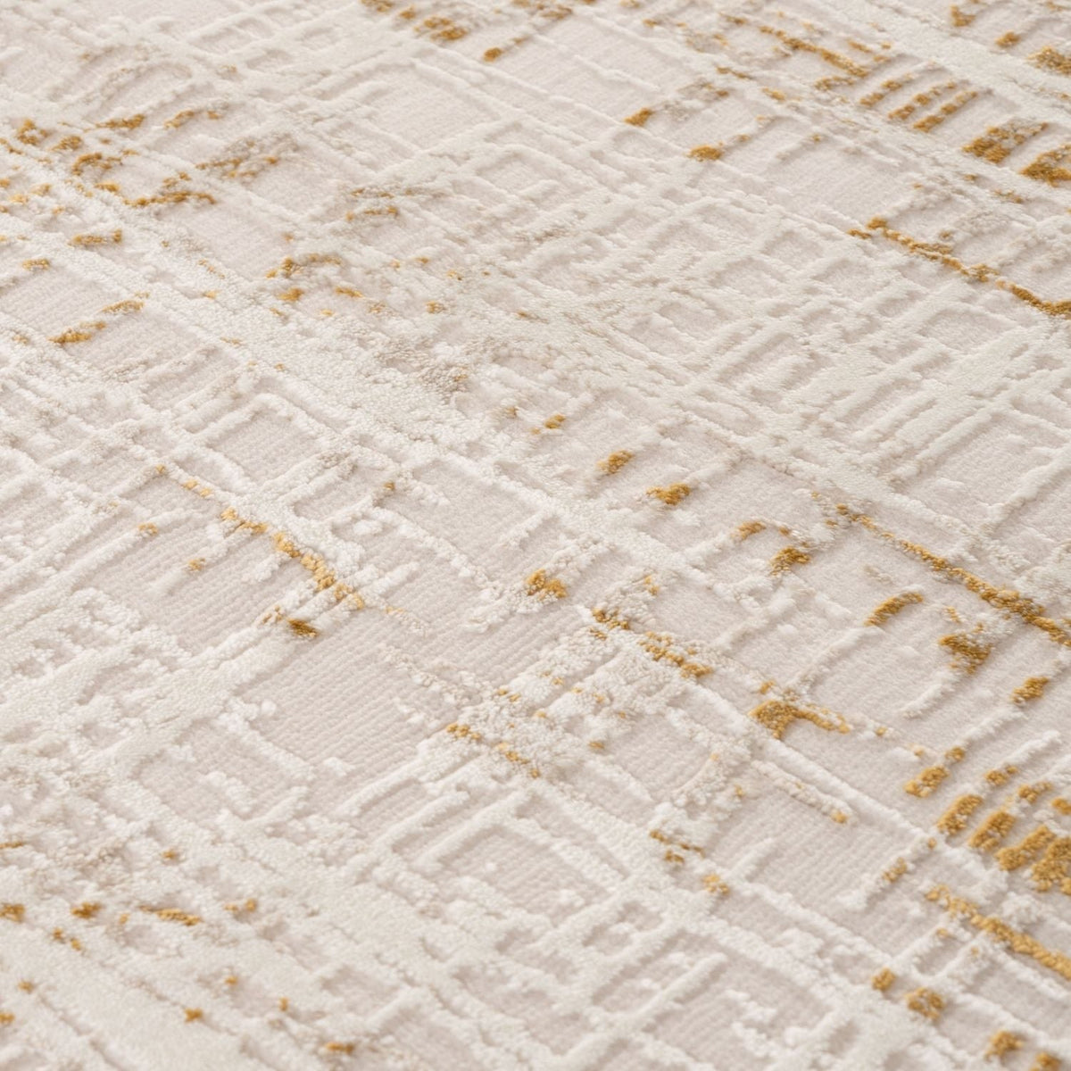 Carmel Cream-Gold Abstract Rug | 6030 - MOOAZAA