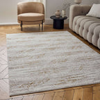 Carmel Cream-Gold Abstract Rug | 6030 - MOOAZAA