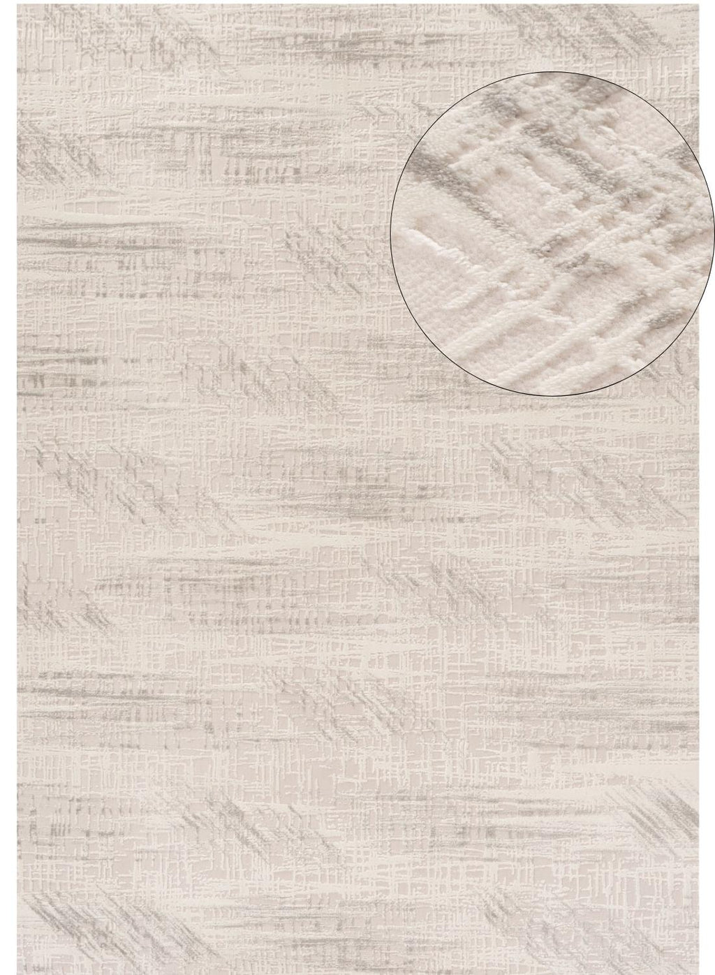 Carmel Cream-Grey Abstract Rug | 6030 - MOOAZAA