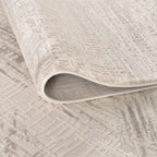 Carmel Cream-Grey Abstract Rug | 6030 - MOOAZAA