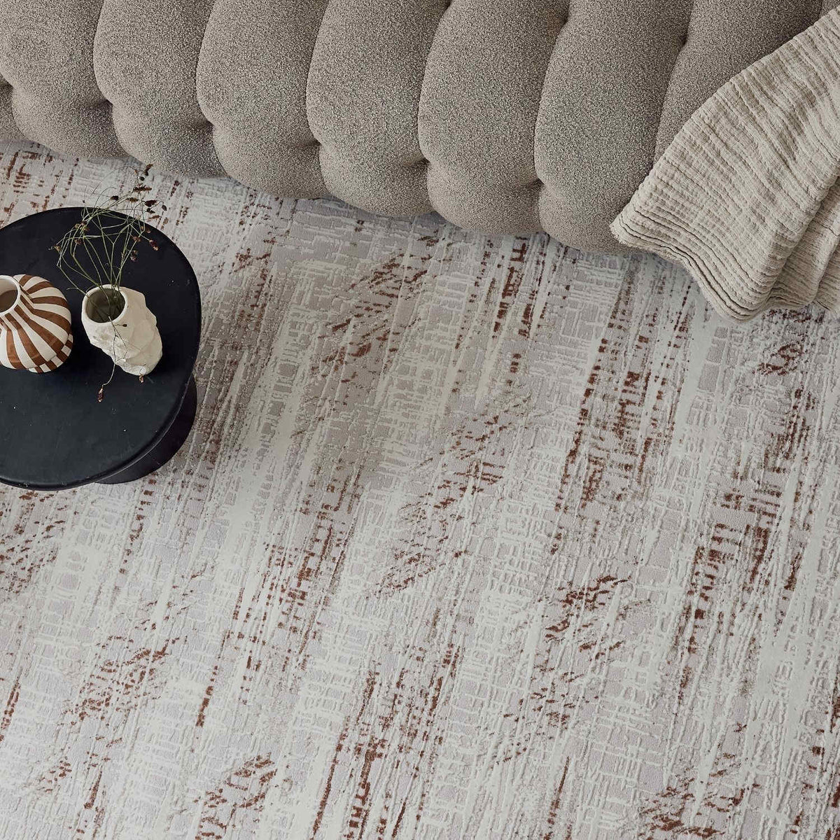Carmel Cream-Terra Abstract Rug | 6030 - MOOAZAA