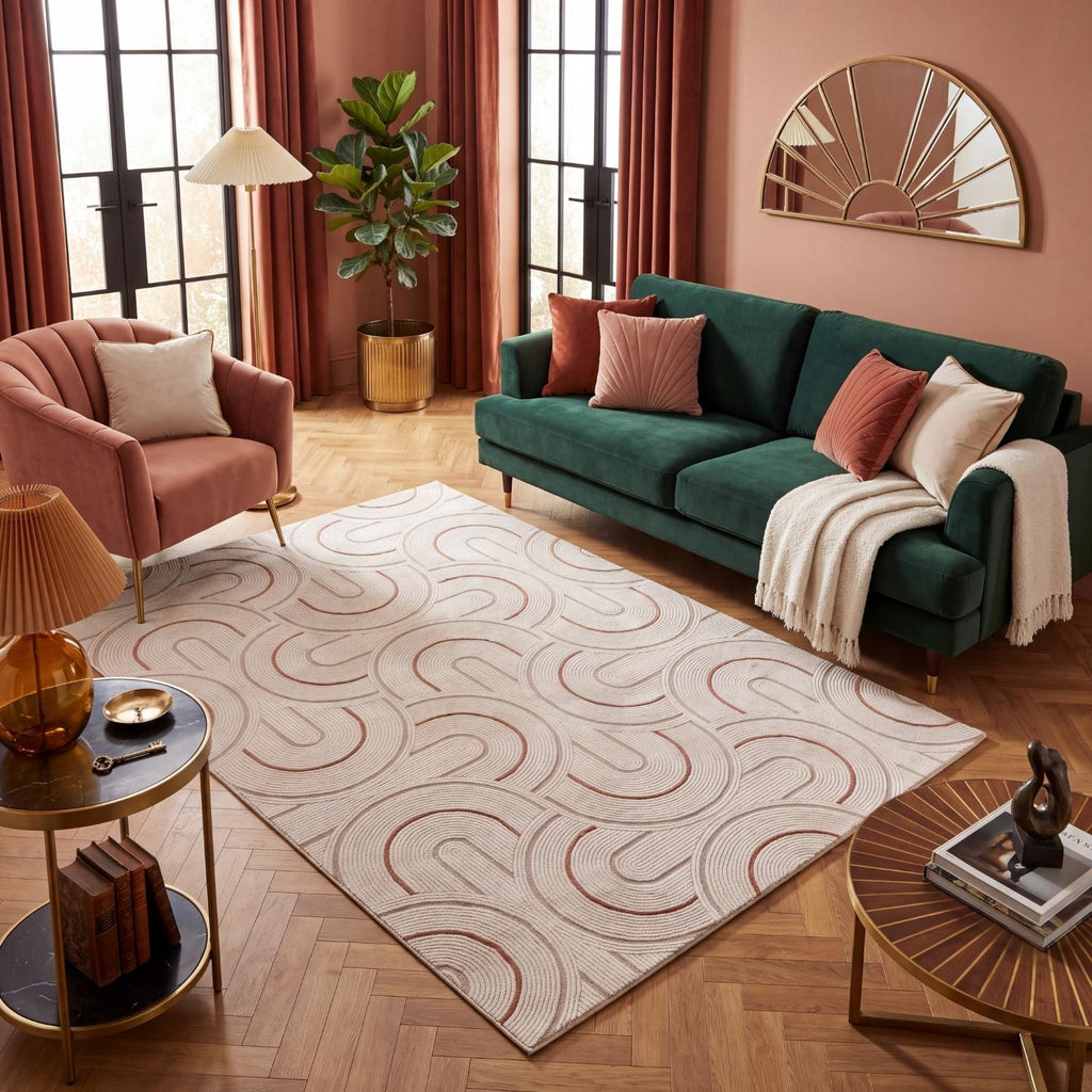 Carmel Cream-Terra Geometric Rug | 6070 - MOOAZAA