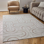 Carmel Cream-Terra Geometric Rug | 6070 - MOOAZAA