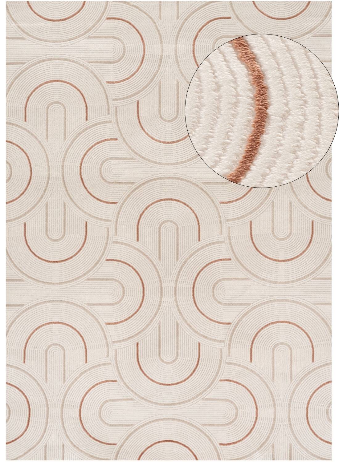 Carmel Cream-Terra Geometric Rug | 6070 - MOOAZAA