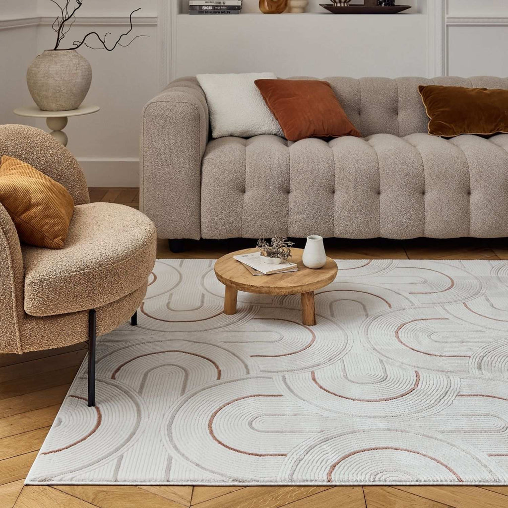 Carmel Cream-Terra Geometric Rug | 6070 - MOOAZAA
