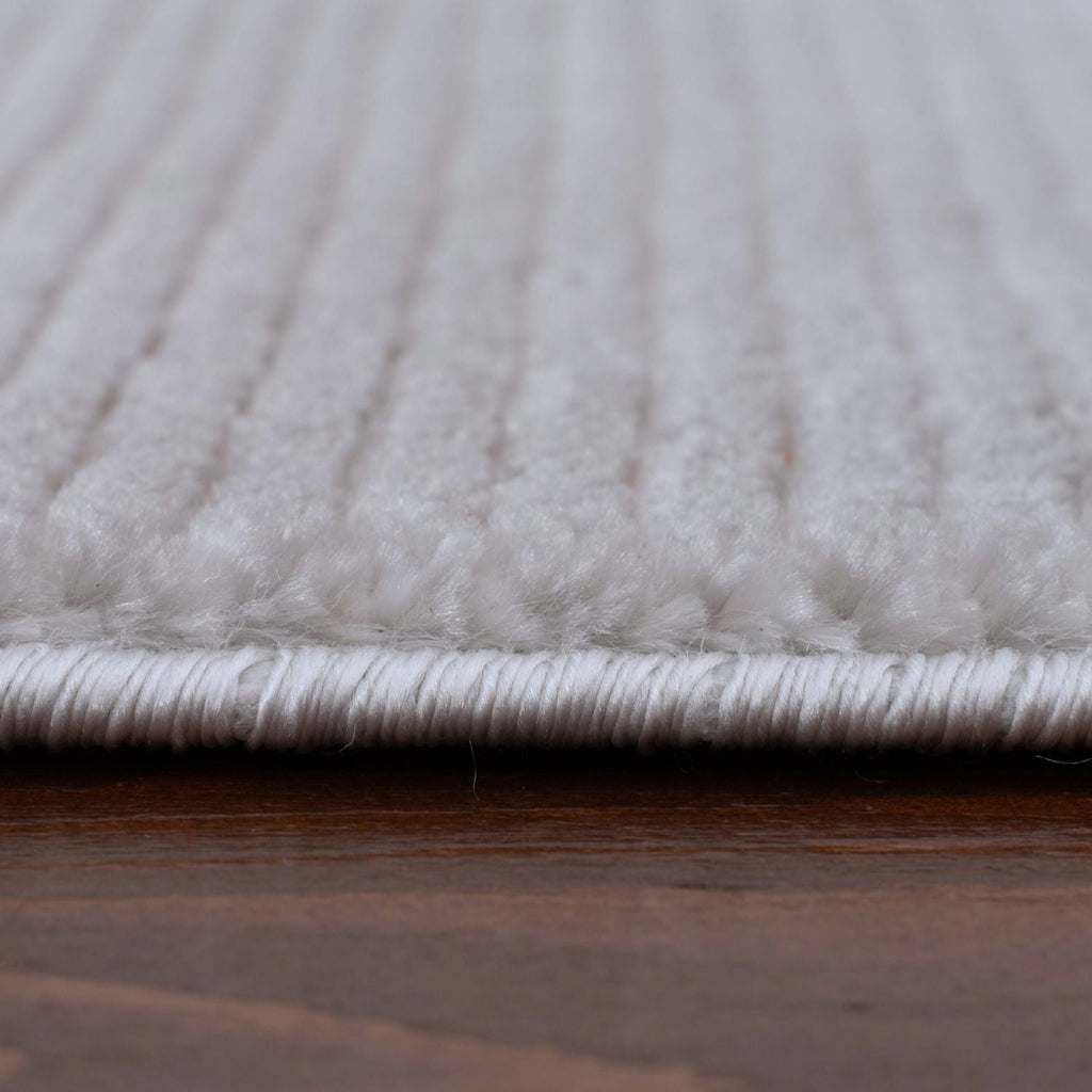 Carmel Grey-Cream Striped Rug | 6020 - MOOAZAA