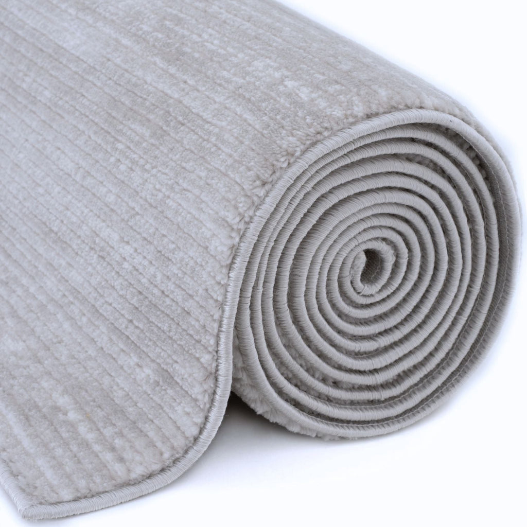 Carmel Grey-Cream Striped Rug | 6020 - MOOAZAA
