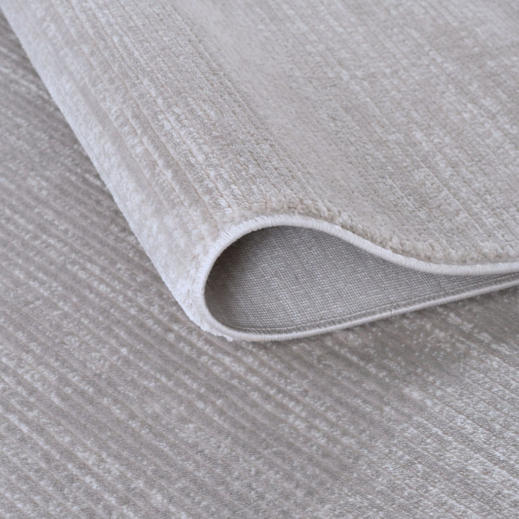 Carmel Grey-Cream Striped Rug | 6020 - MOOAZAA