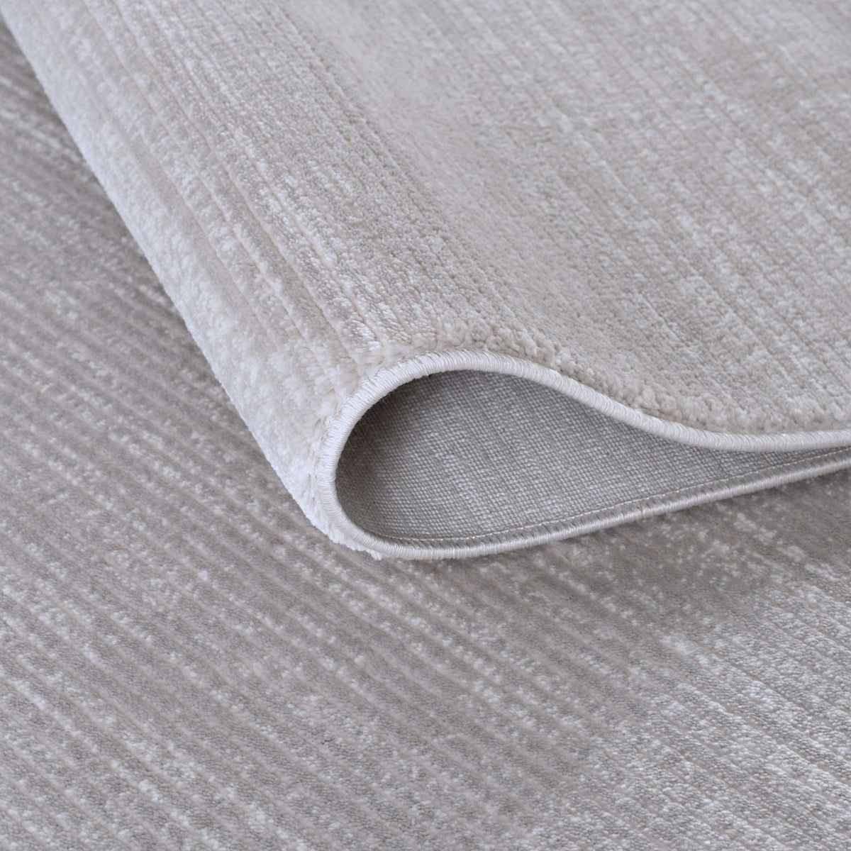 Carmel Grey-Cream Striped Rug | 6020 - MOOAZAA