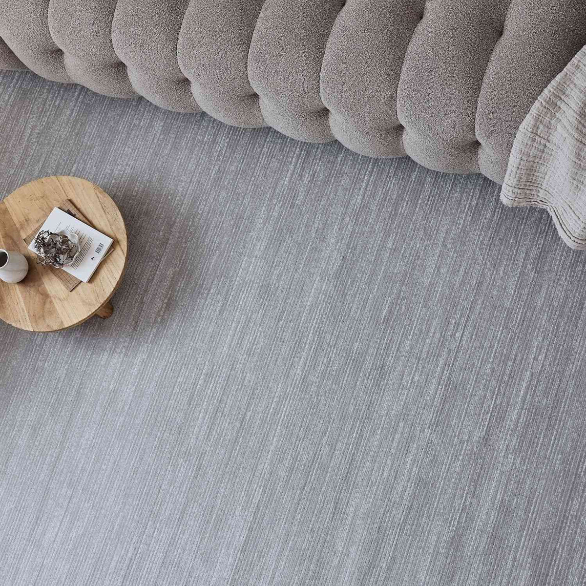 Carmel Grey-Cream Striped Rug | 6020 - MOOAZAA