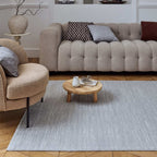 Carmel Grey-Cream Striped Rug | 6020 - MOOAZAA