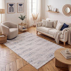 Carmel Cream-Blue Abstract Rug | 6030