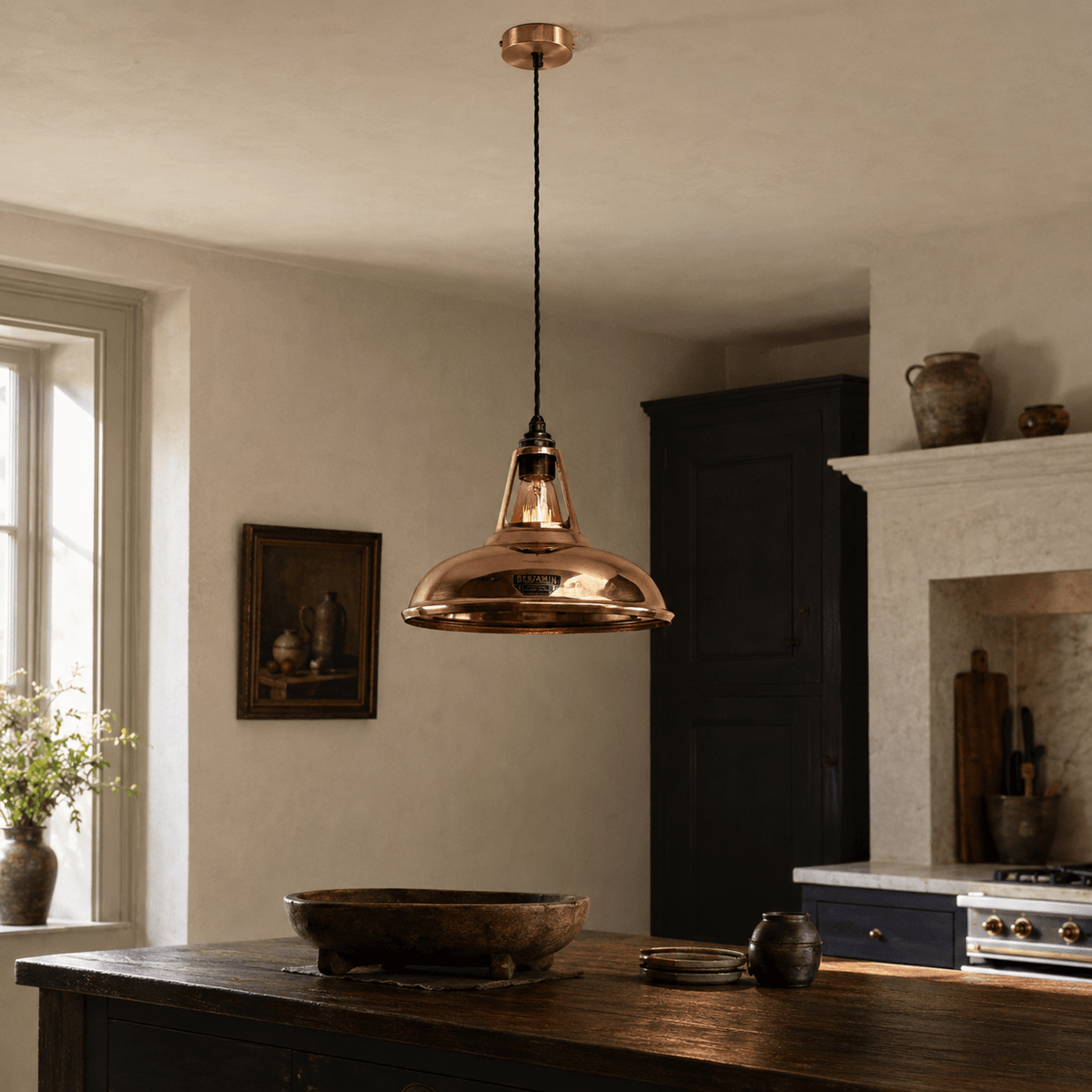 Cawston Handspun Solid Copper Coolicon Lampshade Pendant Light - 11 Inch - MOOAZAA