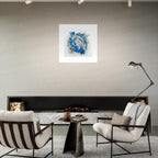 Abstract Blue & White Impasto Art Print
