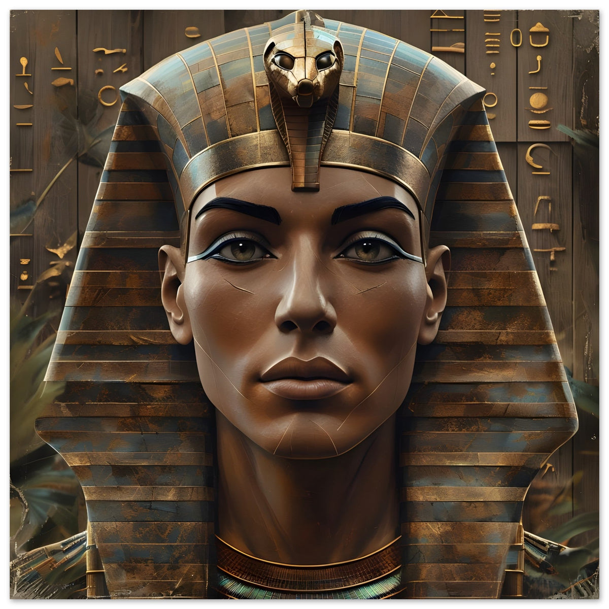 Retro Futurism Pharaoh Wall Art – Modern Egyptian Poster