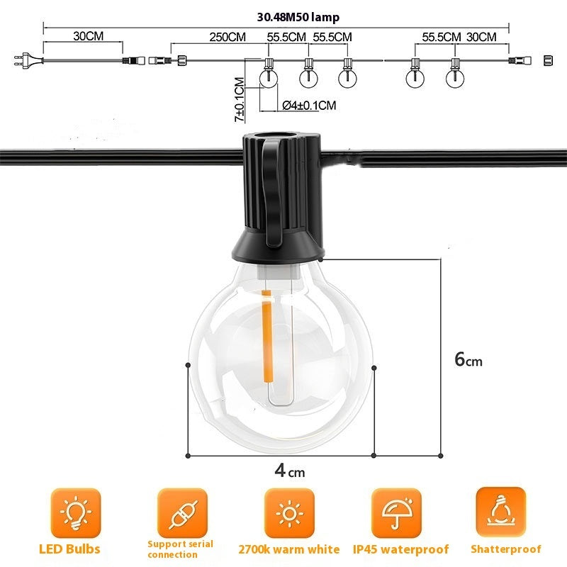 Outdoor G40 Lamp String Waterproof Globe Festival Led String Lights