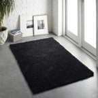 Chicago Black Shaggy Rug - MOOAZAA