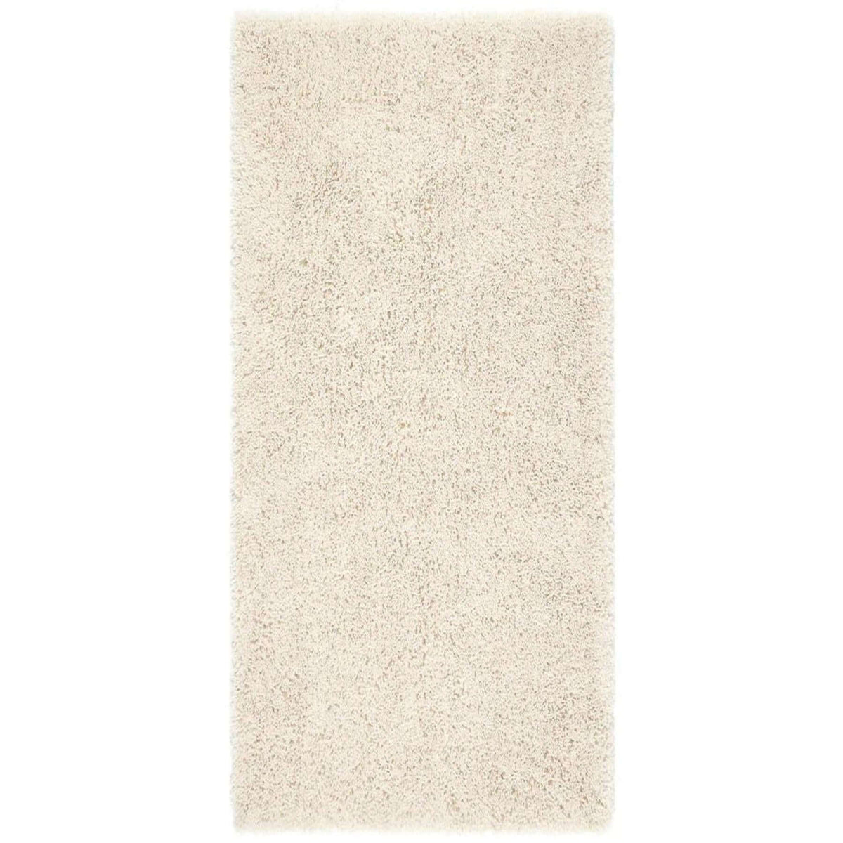 Beige shaggy rug on a white background