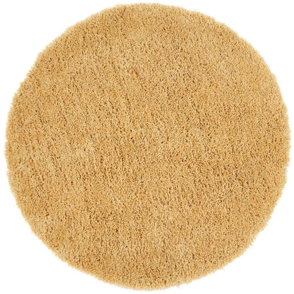 Round beige rug on a white background