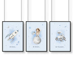 Childrens Prints For Bedroom | Set of 3 wall art prints