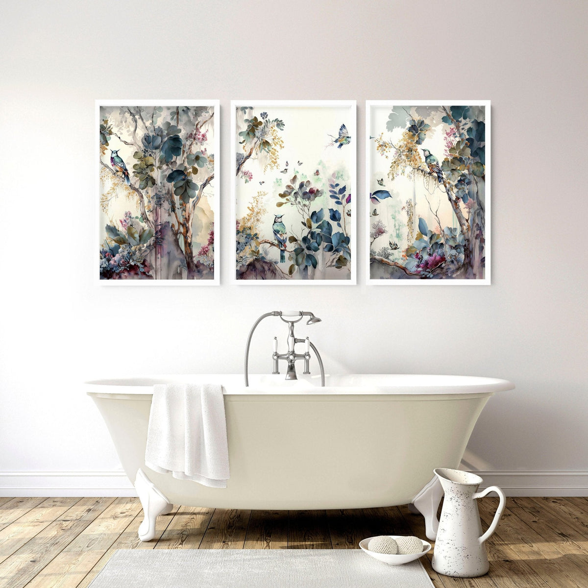 Bathroom Prints Set of 3 | Chinoiserie Wall Art UK