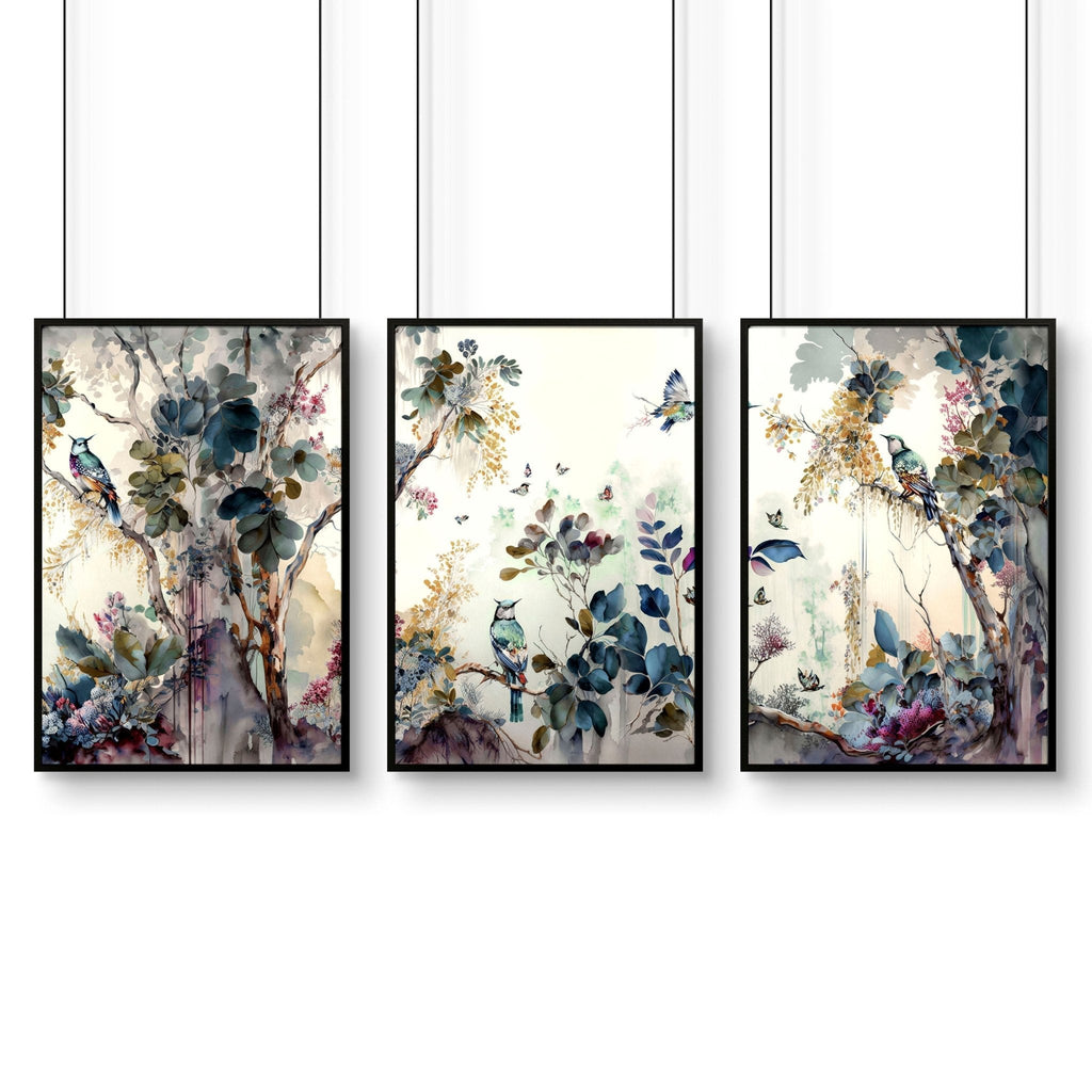 Bathroom Prints Set of 3 | Chinoiserie Wall Art UK