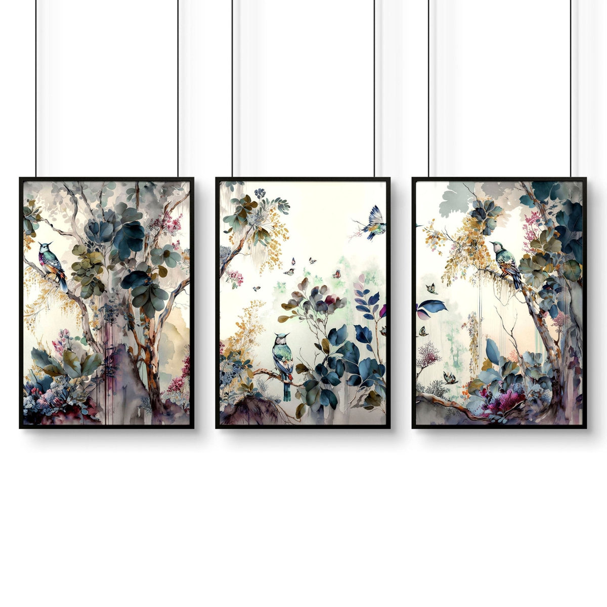 Bathroom Prints Set of 3 | Chinoiserie Wall Art UK