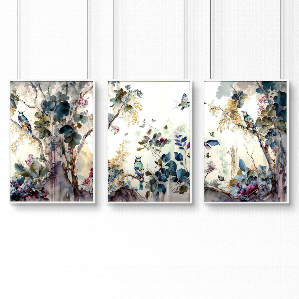 Bathroom Prints Set of 3 | Chinoiserie Wall Art UK