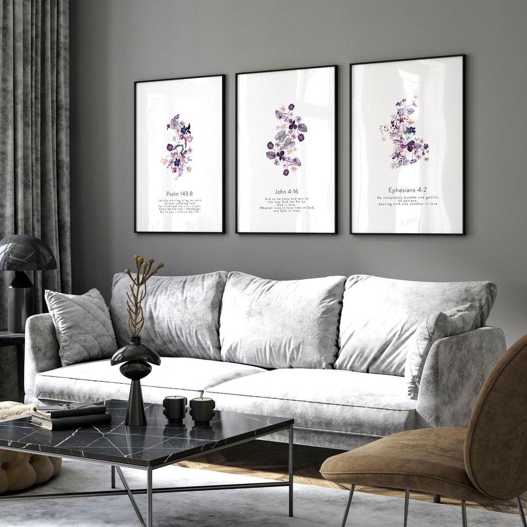Large Christian Wall Art for Living Room – Set of 3