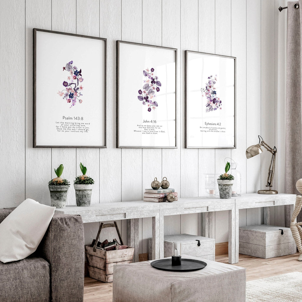 Large Christian Wall Art for Living Room – Set of 3