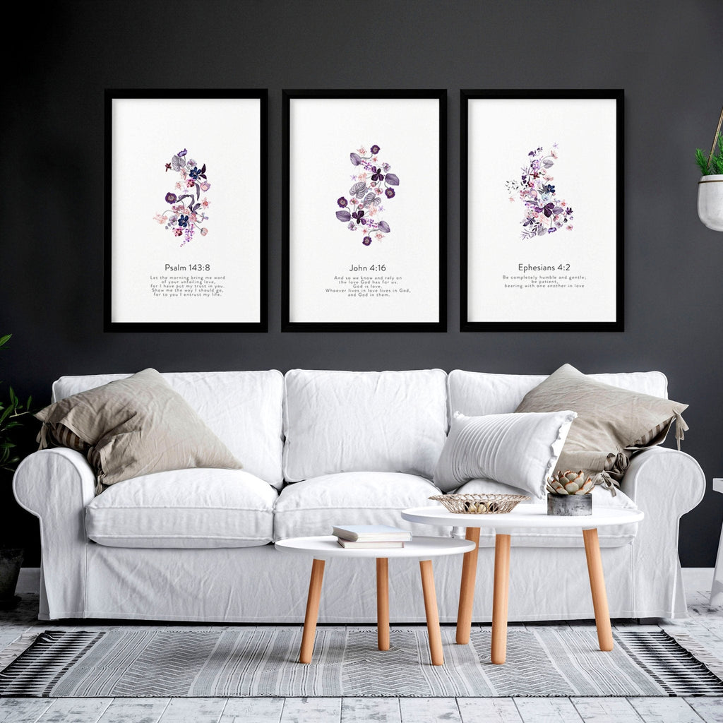 Large Christian Wall Art for Living Room – Set of 3
