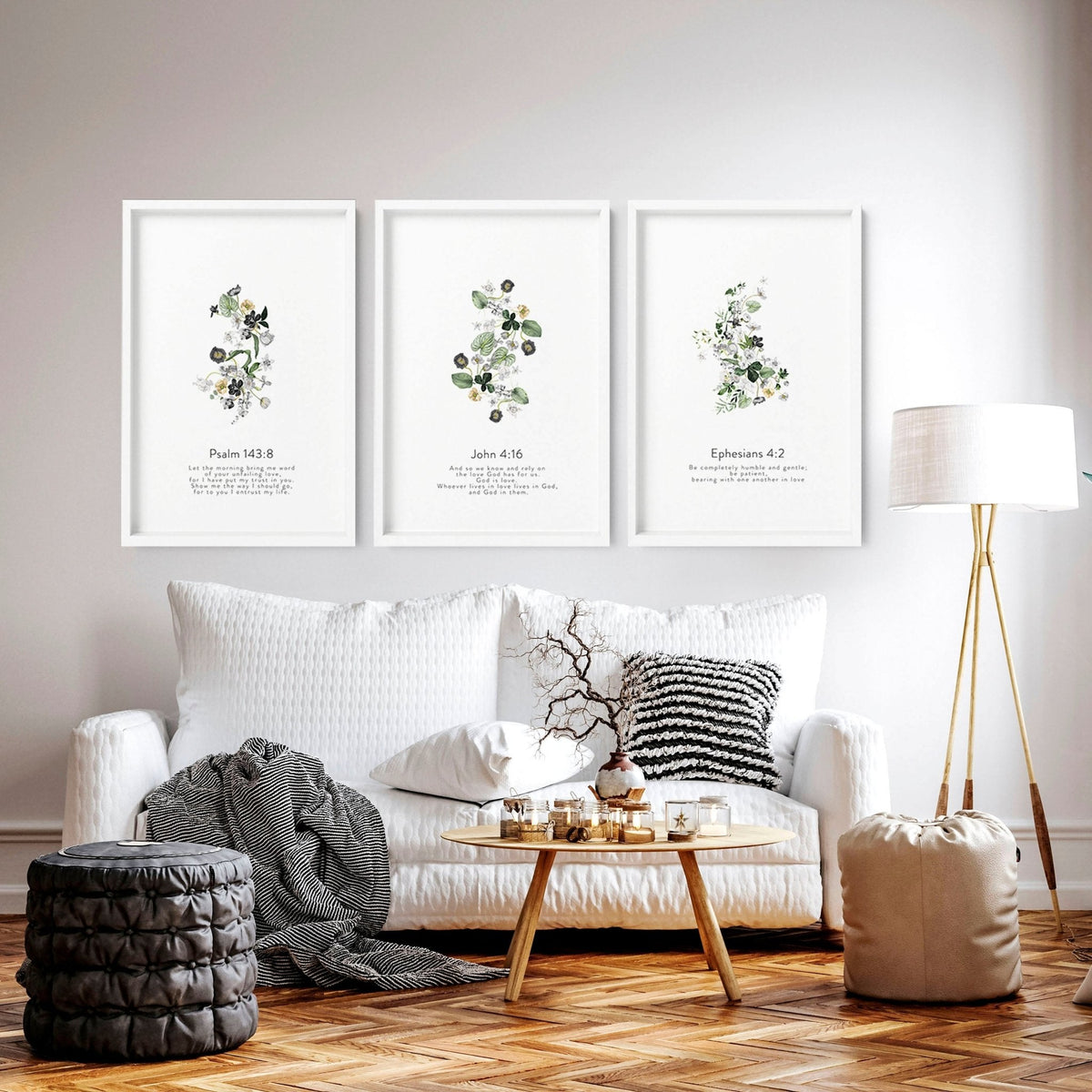 Christian Prints – Set of 3 Living Room Wall Art