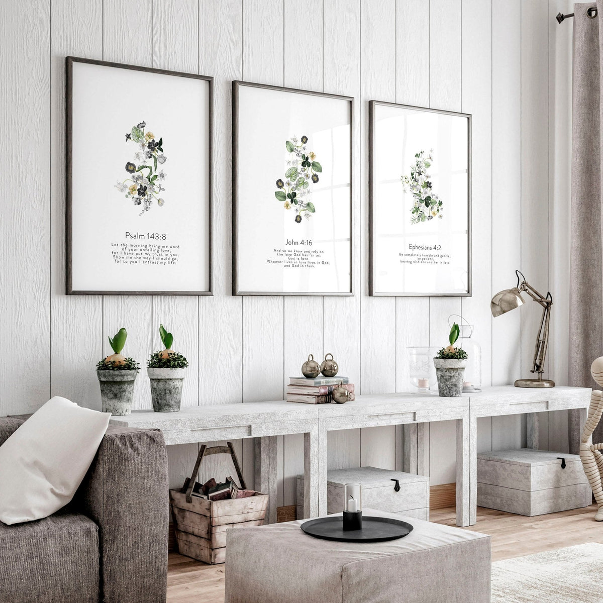Christian Prints – Set of 3 Living Room Wall Art