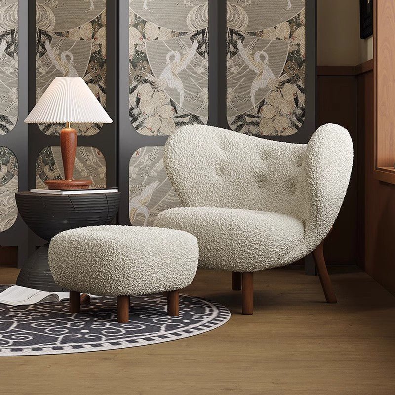CLOUD Nine Chair, Cozy & Cream Lamb Velvet Chair - MOOAZAA 