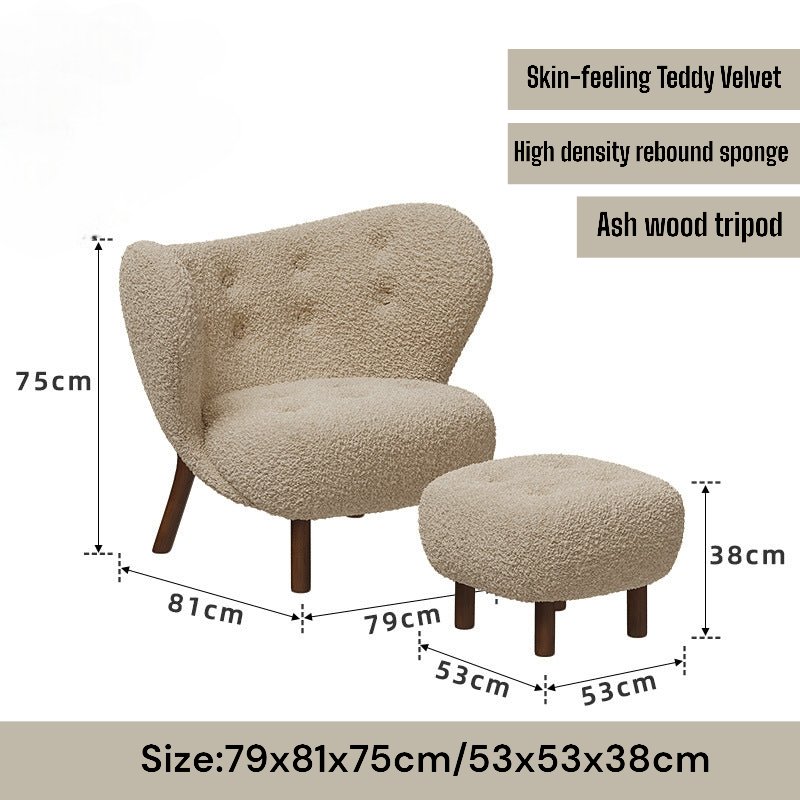 CLOUD Nine Chair, Cozy & Cream Lamb Velvet Chair - MOOAZAA 
