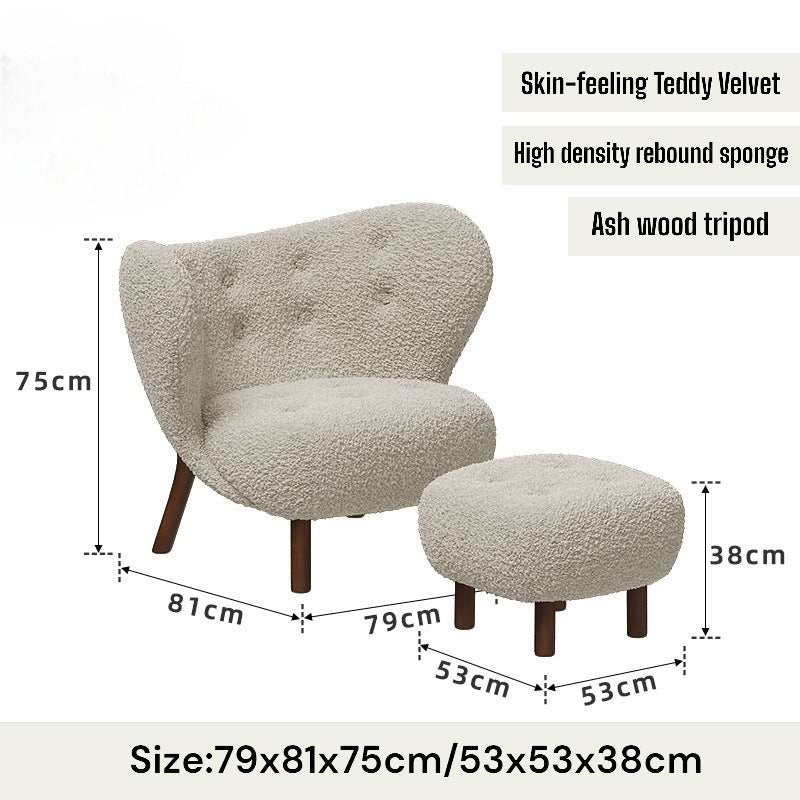 CLOUD Nine Chair, Cozy & Cream Lamb Velvet Chair - MOOAZAA 