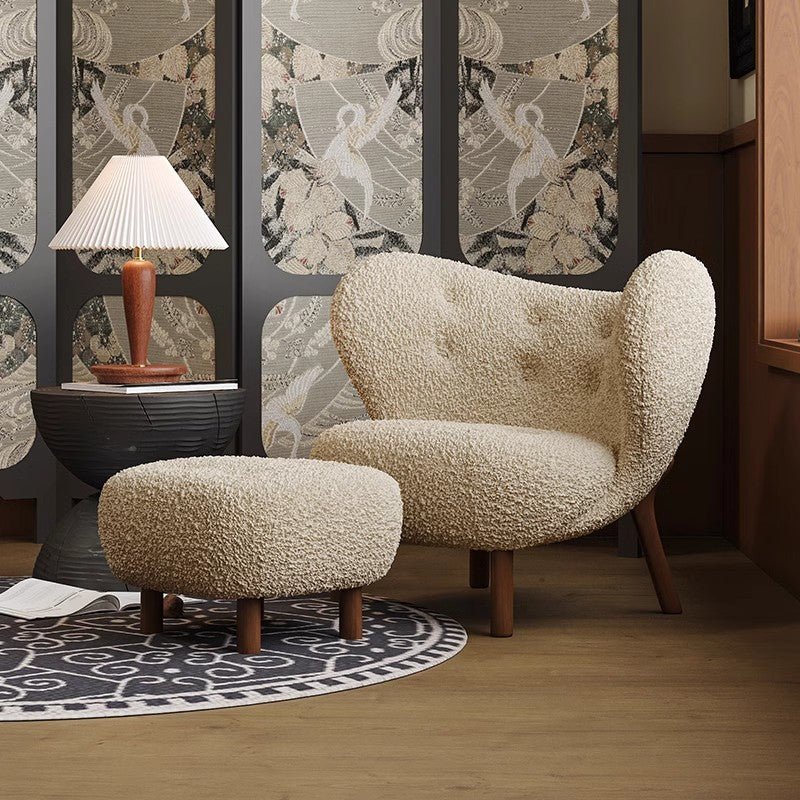 CLOUD Nine Chair, Cozy & Cream Lamb Velvet Chair - MOOAZAA 