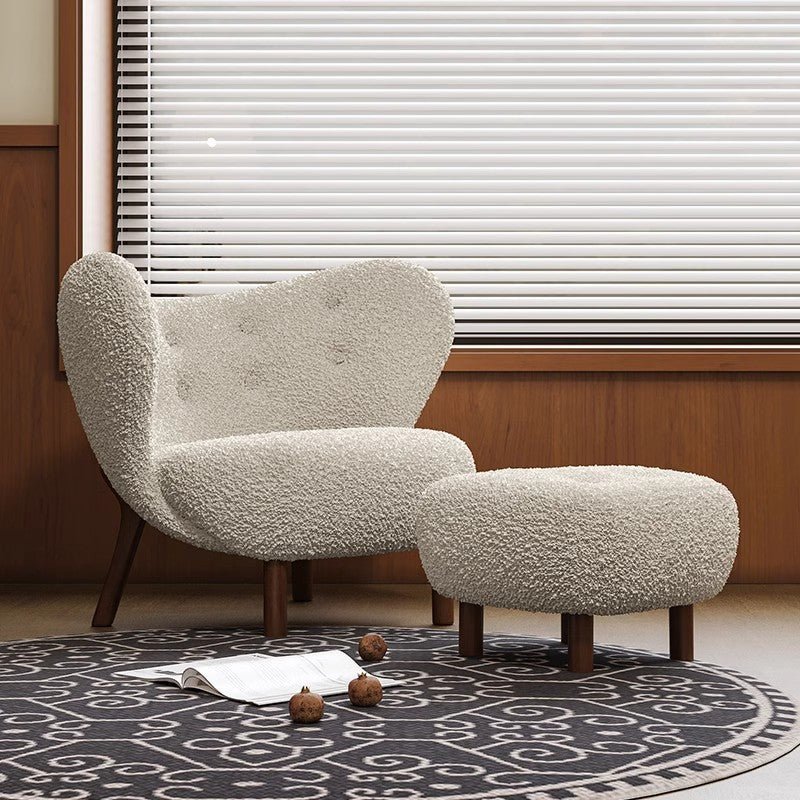 CLOUD Nine Chair, Cozy & Cream Lamb Velvet Chair - MOOAZAA 
