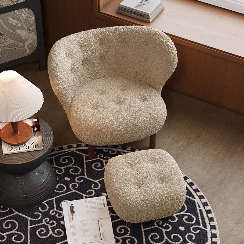 CLOUD Nine Chair, Cozy & Cream Lamb Velvet Chair - MOOAZAA 