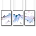 Art Prints Framed – Coastline Set of 3 Wall Art
