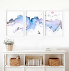 Art Prints Framed – Coastline Set of 3 Wall Art