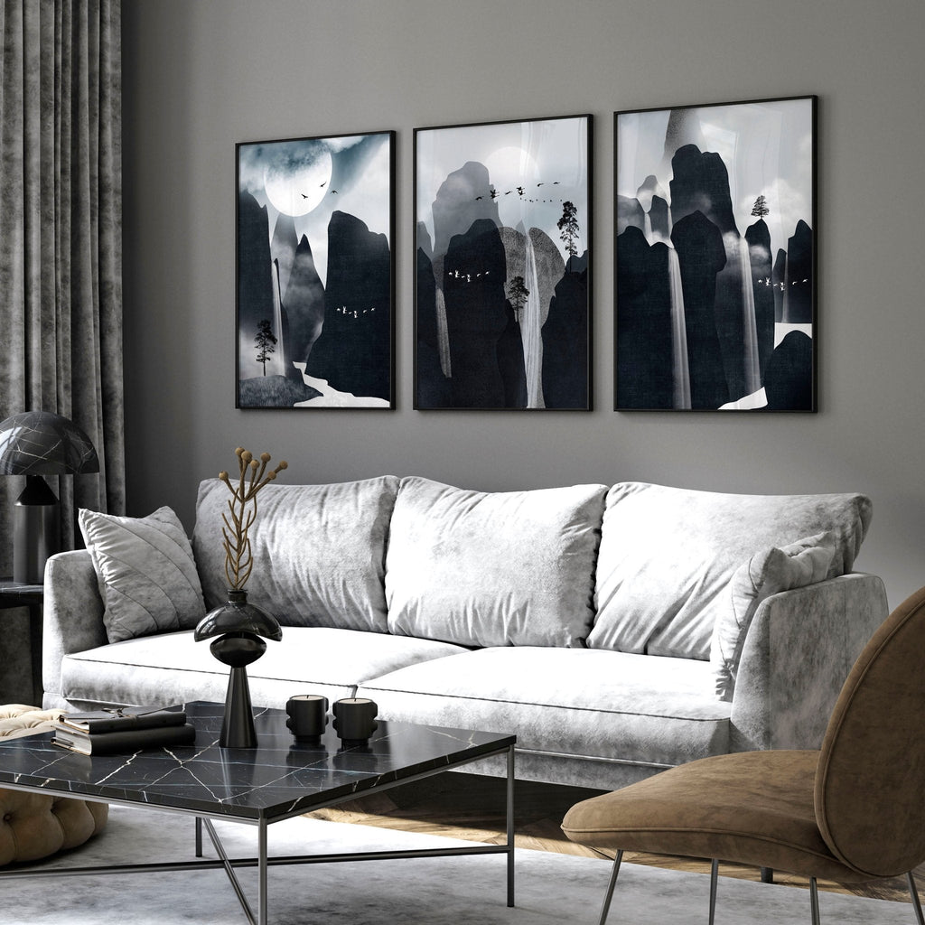 Art for living room wall | set of 3 Contemporary art prints
