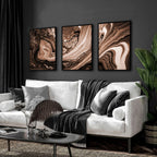 Copper Wall Art Set of 3 Framed Prints