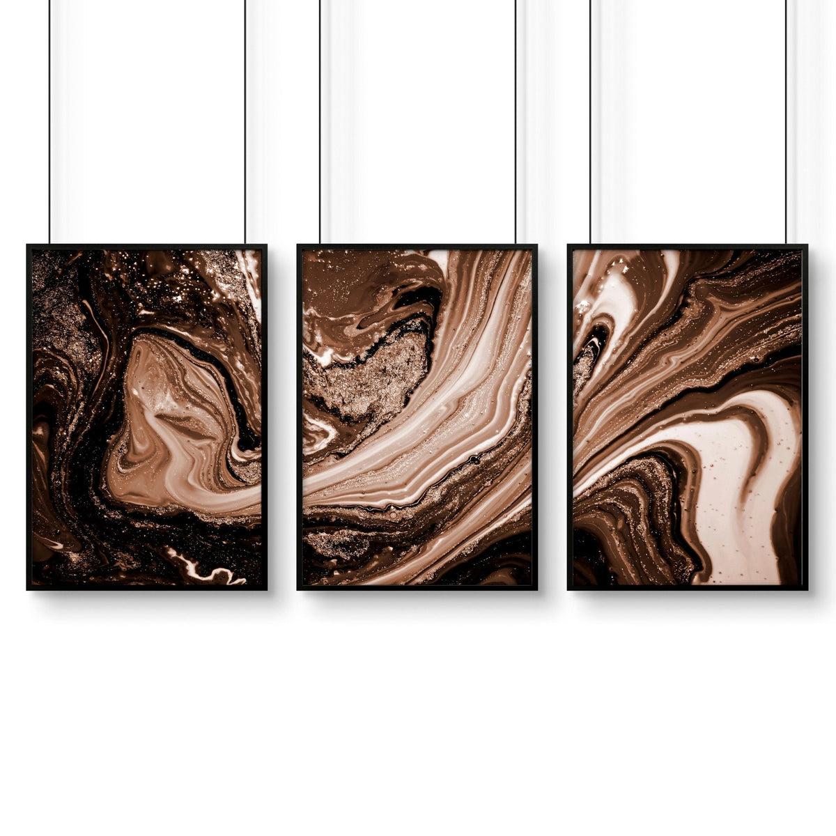 Copper Wall Art Set of 3 Framed Prints