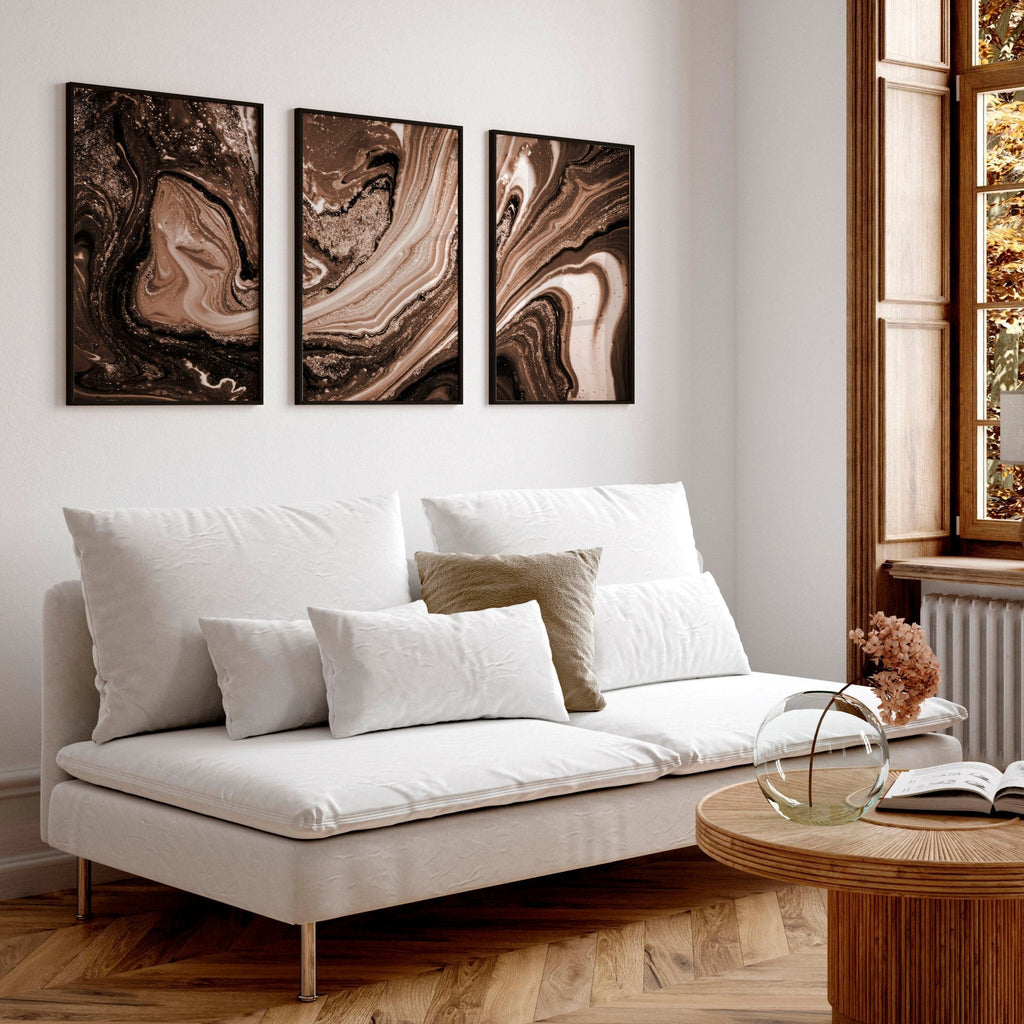 Copper Wall Art Set of 3 Framed Prints
