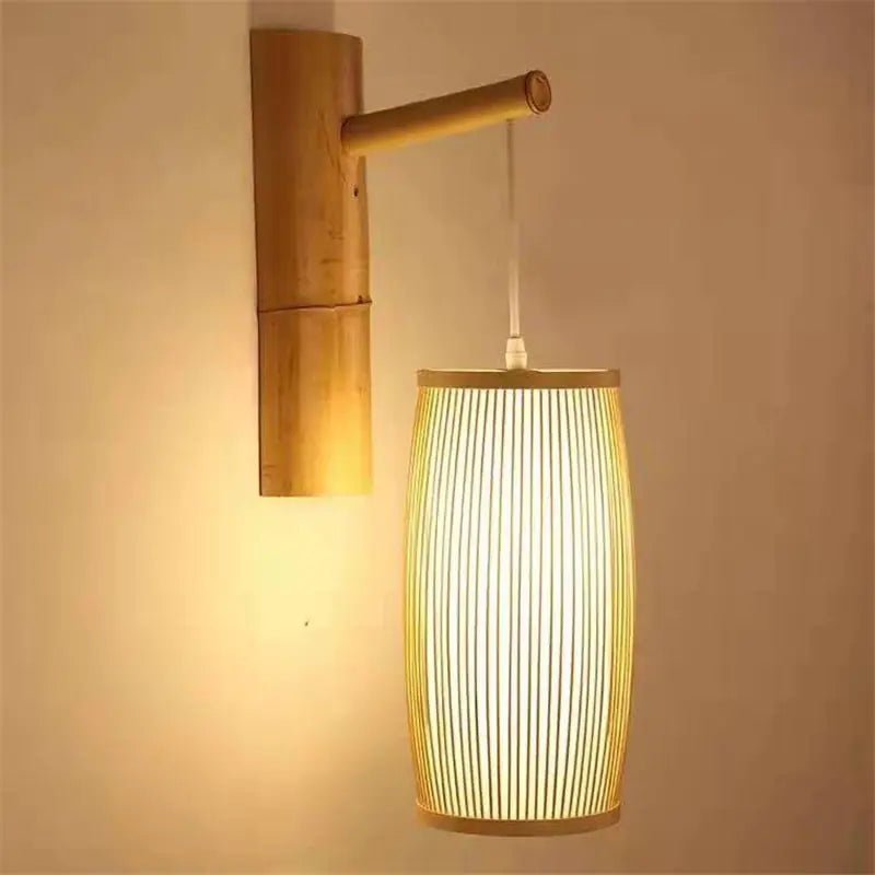 Creative Bamboo Pendant & Wall Light – Natural Woven Lighting for Home Decor - MOOAZAA
