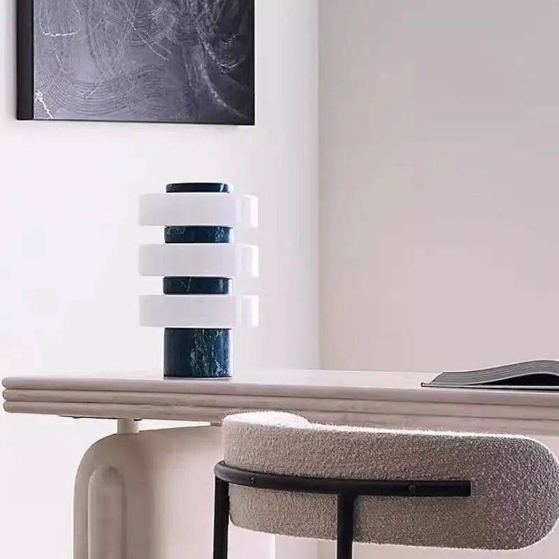 Cross - Border Simple Marble Table LED Light - MOOAZAA