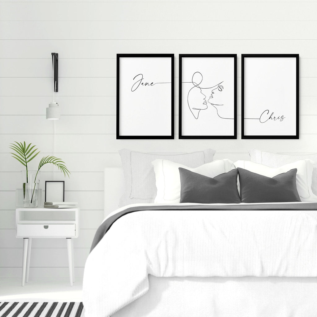 Custom valentines gift | set of 3 wall art prints for Bedroom