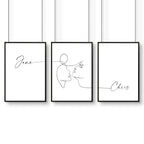 Custom valentines gift | set of 3 wall art prints for Bedroom